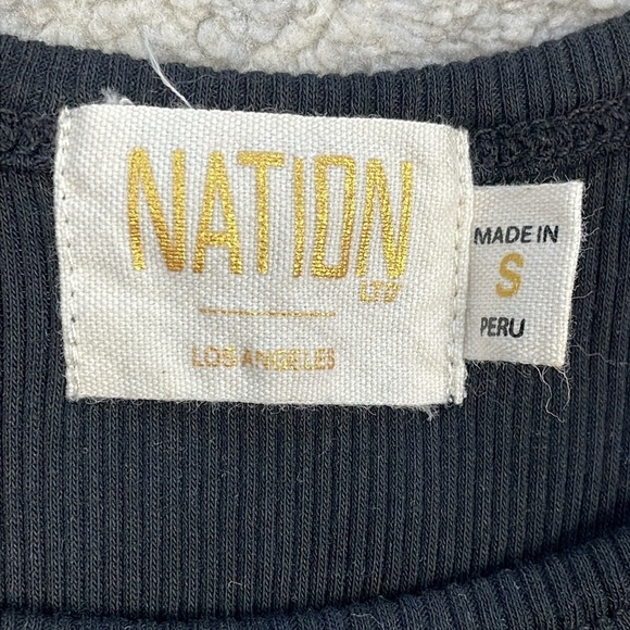 Nation LTD Frannie Midi Dress Jet Black Top Poplin Combo Sz S - Picture 9 of 14